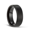 Round Black Tungsten Men's Wedding Bands