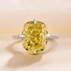 Yellow Stone Radiant Cut Engagement Ring in Sterling Silver for Wedding