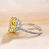 Yellow Stone Radiant Cut Engagement Ring in Sterling Silver for Wedding