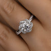 Elegant Floral Twist Design Sterling Silver Engagement Ring