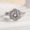 Elegant Floral Twist Design Sterling Silver Engagement Ring