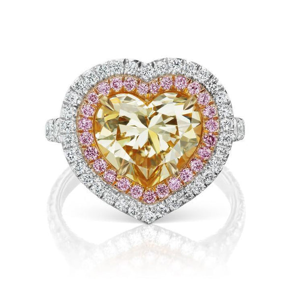 Heart Double Halo Engagement Ring