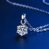 D Color Classic 6 Prong Sterling Silver Pendant Necklace