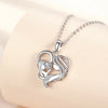 Mommy's love Exquisite Heart Design Sterling Silver Pendant Necklace