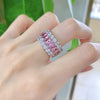 Gorgeous Pink Tripe Row Wedding Band