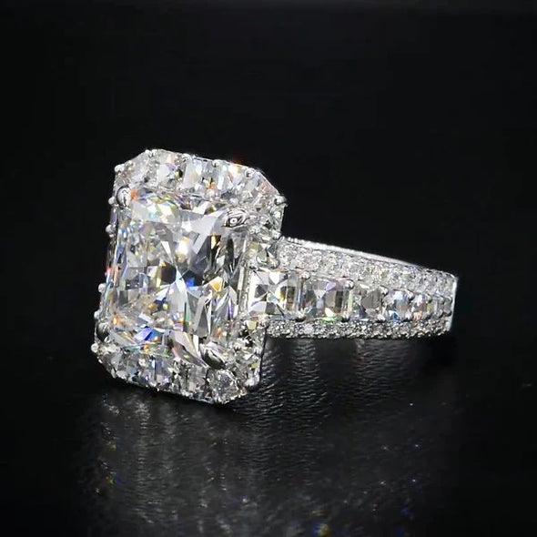 3.0 Carat Dreamy Wedding Radiant Cut Sterling Silver Engagement Ring