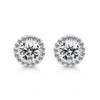 Classic Round Cut Stud Earrings In Sterling Silver