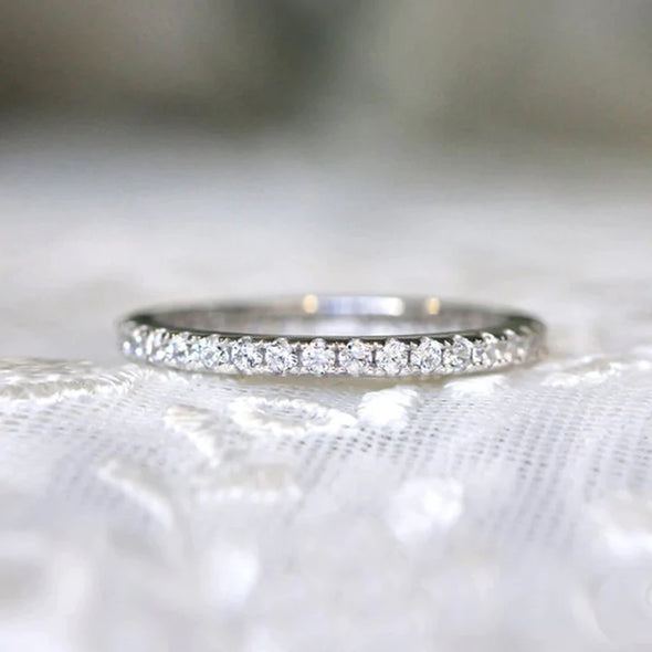 Stunning 3PC Sterling SilverWedding Band Set