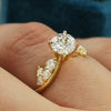 Luxurious Round Cut Twisted Side Stone Sterling Silver Engagement Ring