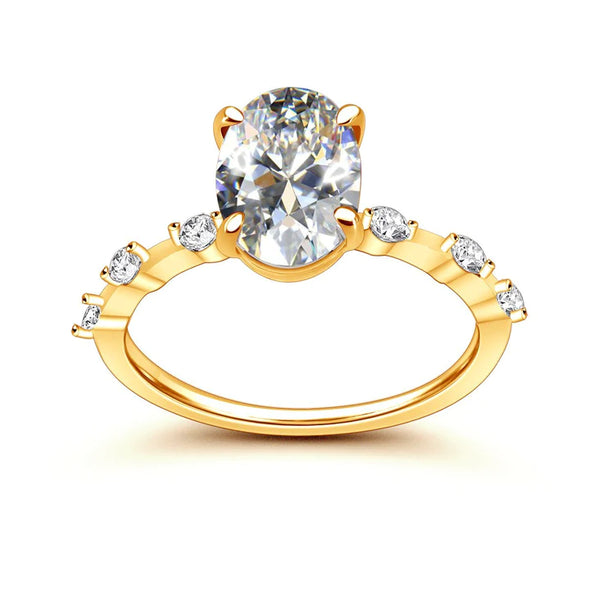 Oval Cut Engagement Ring with Side Stone