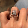 Handmade 1.35ct Pear cut Ring Set in Rose Gold Tone