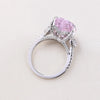 Romantic Pink Gemstone Heart Cut Sterling Silver Engagement Ring