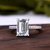 Classic Emerald Cut Engagement Ring In Sliver Tone