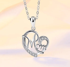 Happy Mother's day Hollow Heart Design Pendant Necklace