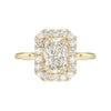 Petite Sparkling Golden Tone Sterling Silver Engagement Ring