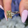Stunning 4CT Yellow Radiant Cut Engagement Ring In Sterling Silver