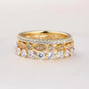 Art Decor Golden Tone 3-Pieces Stackable Wedding Band Set