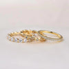 Art Decor Golden Tone 3-Pieces Stackable Wedding Band Set