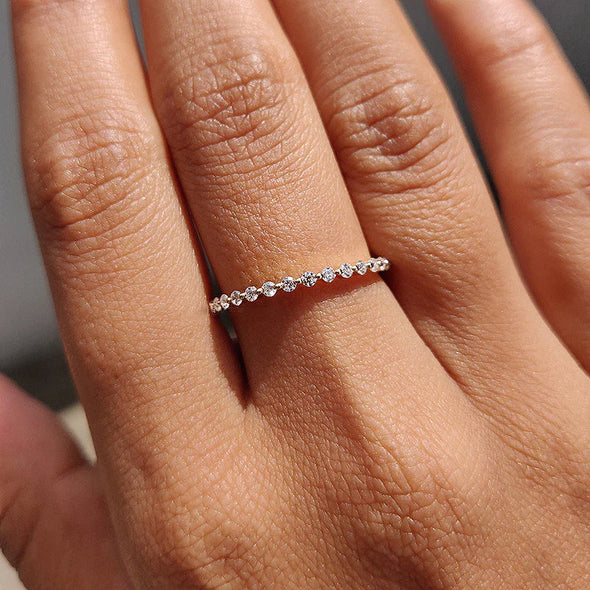 Sale | Simple Full Eternity Wedding Band In Sterling Silver