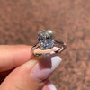 Radiant Cut 925 Sterling Silver Sapphire Engagement Rings