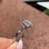Radiant Cut 925 Sterling Silver Sapphire Engagement Rings