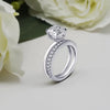 Cushion Cut Sterling Silver Wedding Bridal Set