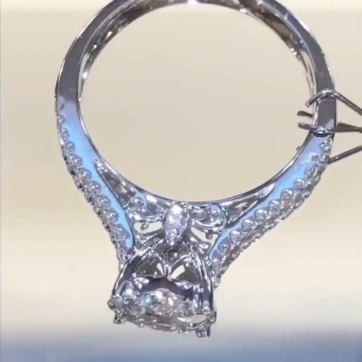 Round Cut Sterling Silver Ring Set