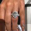 Gorgeous Halo Oval Cut Engagement Ring In Sterling Silver