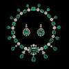 Green Sapphire Necklace Choker and Earrings Set