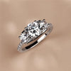 Stunning Round Cut White Sterling Silver Engagement Ring