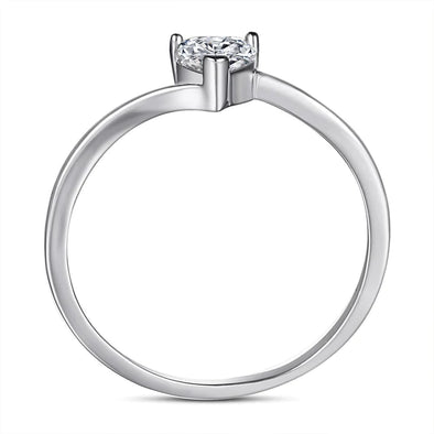 Heart Cut Tension Setting Solitaire Engagement Ring