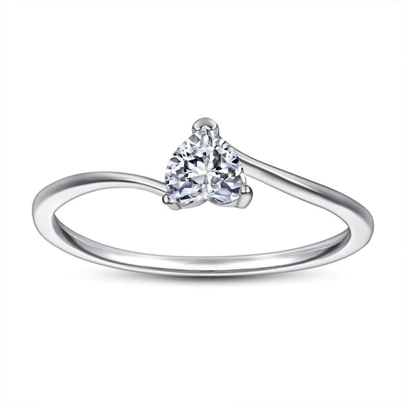 Heart Cut Tension Setting Solitaire Engagement Ring