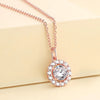 Round Cut Halo Pendant Necklace