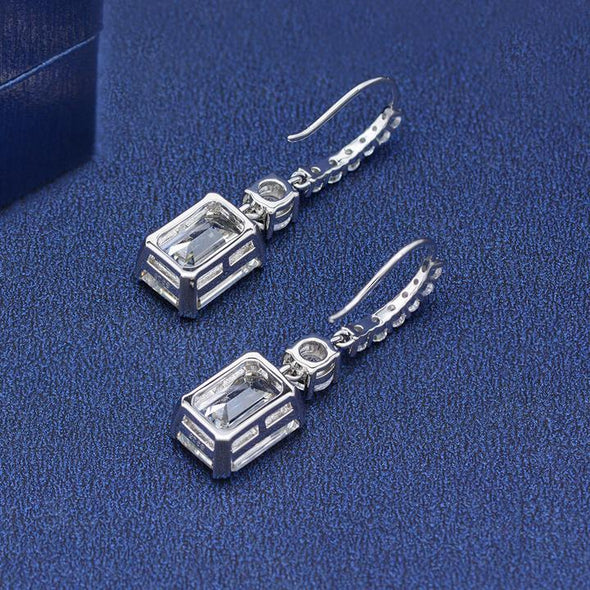 Emerald Cut Drop Earrings