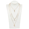 Crescent Moon Wishbone Coconut Layered Necklace