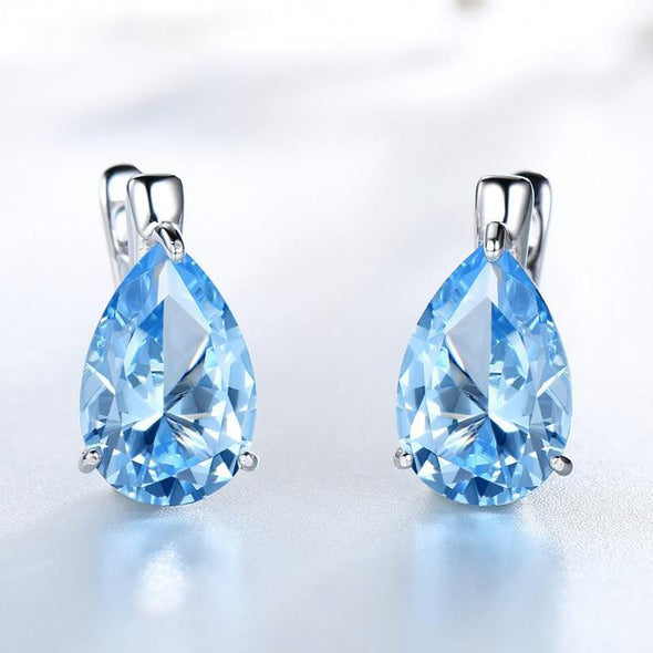 Drop Topaz Stud Earrings