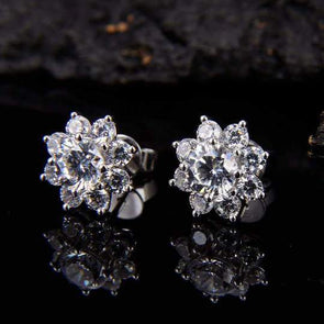 Flower Design Stud Earrings