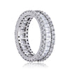 Emerald Cut Eternity Wedding Band In Sterling Silver