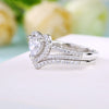 Heart Cut White Sapphire in Sterling Silver Bridal Sets