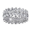 Marquise Cut Leaves Wedding Band