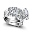 9.0CT 3pc Oval Cut Bridal Set in Sterling Silver