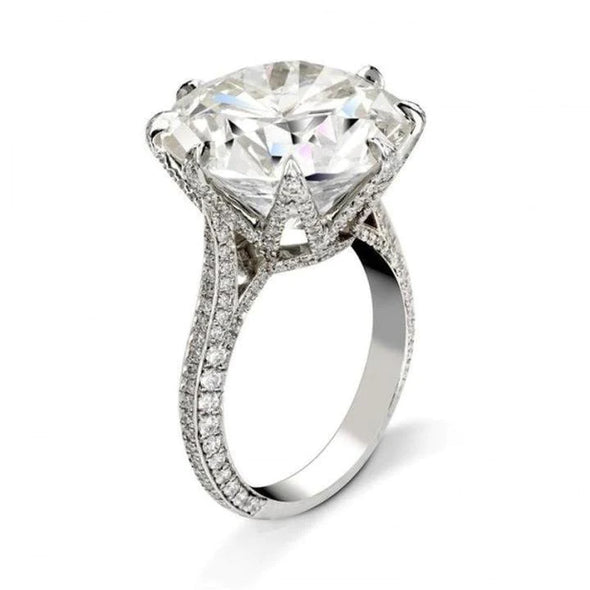 Solitaire 6.0ct 925 Sterling Silver Engagement Ring