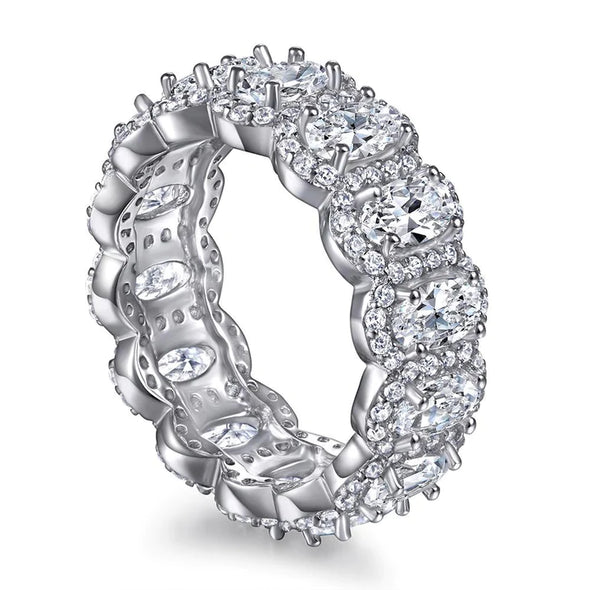 Oval Cut Eternity Wedding Band