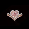 Two Tone Halo Heart Cut Crown Bridal Set