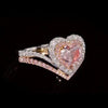 Two Tone Halo Heart Cut Crown Bridal Set