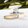 Classic 5.0 Carat Oval Cut Wedding Bridal Set