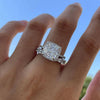 3.2 CT. Cushion Cut Halo Bridal Set