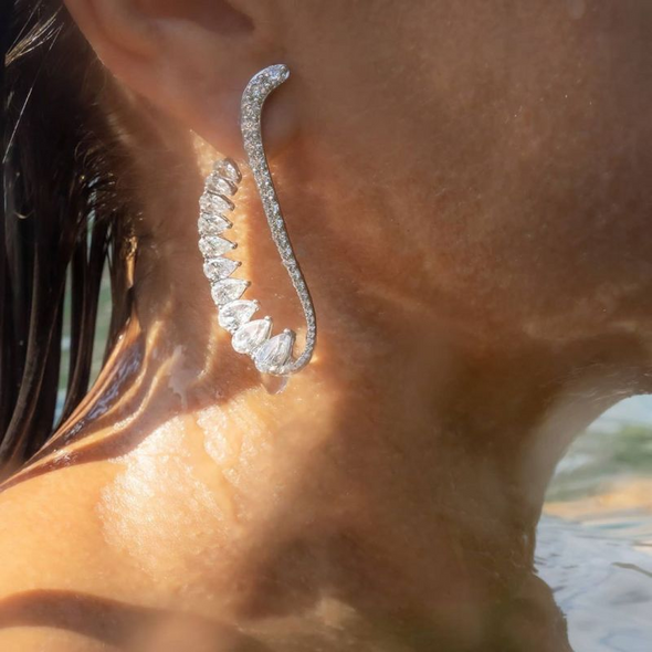 Pear Cut Sapphire Necklace & Earrings Set