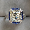 Cushion Cut Sapphire Engagement Ring Sterling Silver