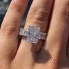 Stunning Radiant Cut Sterling Silver Engagement Ring For Her
